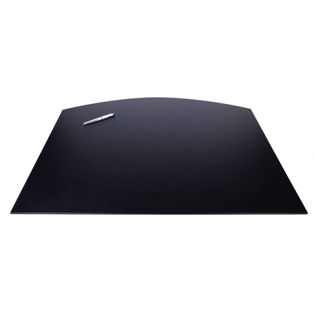 Dacasso Black Leather 34" x 24" Arched Desk Mat without Side-Rails PR-1022